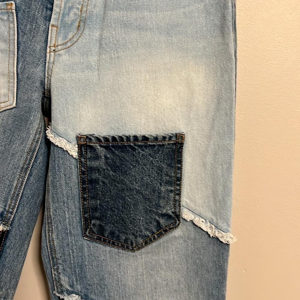 Revice Deconstructed Patchwork Denim Straight-Leg… - image 4